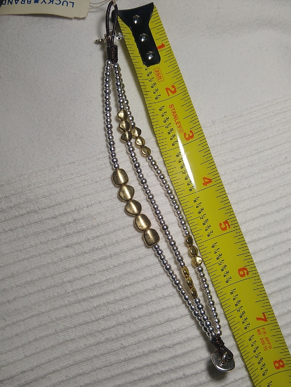 Lucky Brand Silver and Gold Beaded Multi-Strand Bracelet worn once - Picture 8 of 8